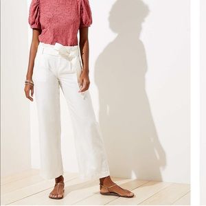 Loft Linen Blend Wide Leg Pants